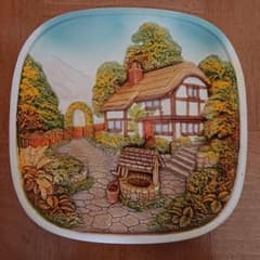 イングランド製 壁掛け 陶器 アート 絵皿①のサムネイル