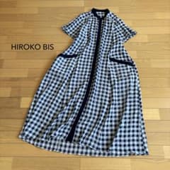 HIROKO BIS シルックサッカーチェックドレス ゆったり サイズ9 HIROKO BIS シルックサッカーチェックドレス ゆったり サイズ9 - メルカリ
