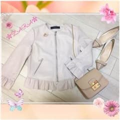 ZARA フリル レザージャケットのサムネイル