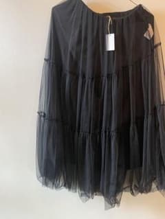 ブラック フレアシフォンスカート サイズFのサムネイル