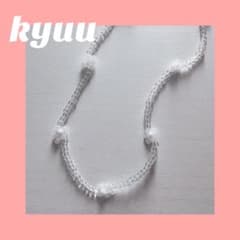 ビーズネックレス　フラワー　クリア　韓国　ビーズアクセサリー　リングのサムネイル