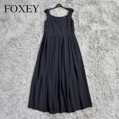 極美品✨フォクシー デイジーリン プリーツフレアドレス ミッドナイト