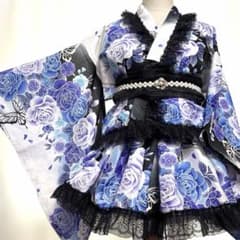 727①浴衣ドレス 地雷系 量産型 姫ギャル ロリータ 大人 ♡帯付き