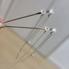 花型飾り付きシルバーかんざしのサムネイル