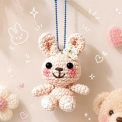 あみぐるみ うさぎ♡ ストラップ マスコット ハンドメイド - メルカリ