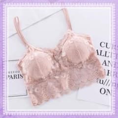 総レースブラトップ 新品 フリーサイズ ベージュ カップ付 伸縮性アリ セクシーのサムネイル