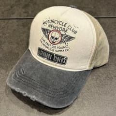 ロゴ　アメカジ　ヴィンテージ　キャップ　　トラッカー　ネイビー