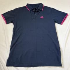 adidas レディース ゴルフ ポロシャツ ネイビー ピンク Sのサムネイル