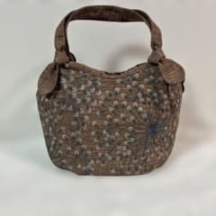 ブラウン 刺繍入り ハンドバッグのサムネイル
