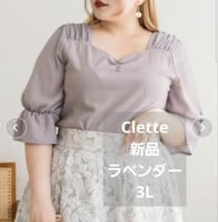【新品】CLETT E異素材切替ハートネックプルオーバー3Lのサムネイル
