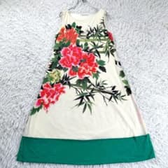 ヴィヴィアンタム パワーネット 牡丹 竹 ボタニカル 花柄ノースリーブ