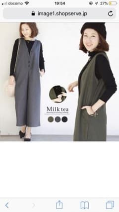 Milktea 2つボタンサロペットのサムネイル