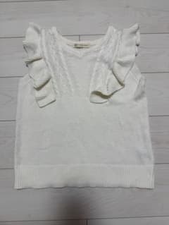 OLIVE des OLIVE フリル ノースリーブ ニットのサムネイル