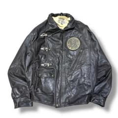80s CHEVIGNON ファイヤーマン レザージャケット ヴィンテージ 短丈