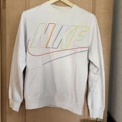 NIKE マルチカラー刺繍ロゴ スウェット ホワイト Sのサムネイル