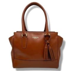 COACH ハンドバッグ トートバッグ レザー ブラウン チャームのサムネイル