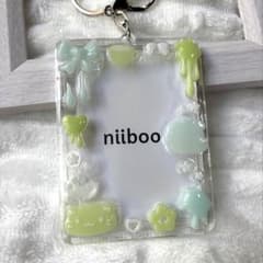 No.6 B8硬質ケース レジンデコ 緑 薄緑 かわいい 猫 リボン 推し活 - 2