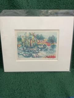 サイン入り 風景画 リトグラフ 額装 絵画 エディション178/295