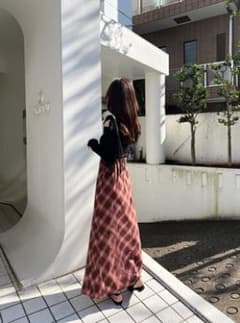 チェック柄ロングスカートのサムネイル
