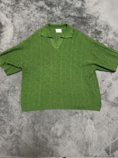 EMMA CLOTHES グリーン 半袖 ニット ポロシャツのサムネイル