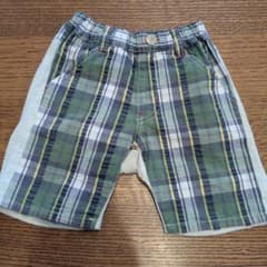 丸高衣料　チェック柄 ハーフパンツ　ベビー男の子　95　夏のサムネイル