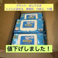 アテント　トイレに流せる　おしりふき　72枚入　11個のサムネイル