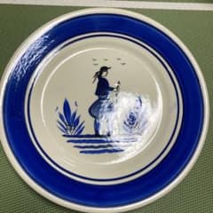 手描きの青い縁取り皿　アンリオカンペールのサムネイル