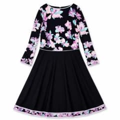 1739 美品 近年モデル42サイズ✨レオナール カンカン 花柄 ワンピース