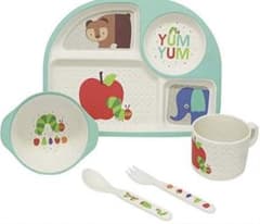 【美品】はらぺこあおむし　バンブー食器セット　6点　使用少なめ　子ども用食器のサムネイル