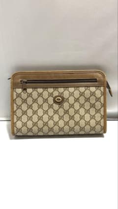 【ヴィンテージ】OLDGUCCI オールドグッチクラッチバッグGG柄シェリータグのサムネイル