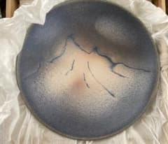 谷口正典「紫紅彩飾り皿」陶器　共箱共布付き