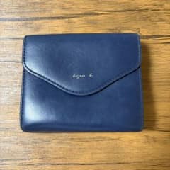 【箱あり】agnes b. アニエスベー 三つ折り財布 ネイビーのサムネイル
