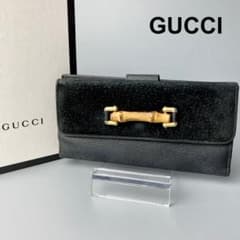 GUCCI グッチ バンブー 長財布 スエード レザー - メルカリ