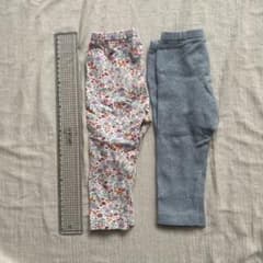 UNIQLO ユニクロ　レギンス　2本セット　80 女の子　花柄　グレーのサムネイル