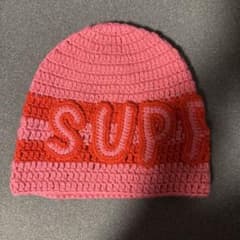 supreme Crochet Logo Beanie pink - メルカリ