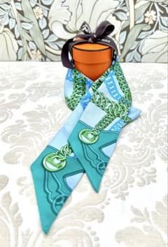 HERMES エルメス ツイリー シルク100% ブルー×グリーン系 美品 - メルカリ