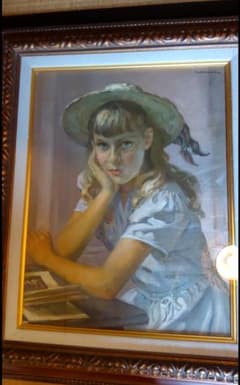 【油彩画】フリッツ・ウェルナー『読書する少女』F10号 ドイツ絵画のサムネイル