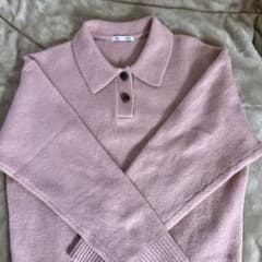 GU ピンク パフニットポロシャツ Mのサムネイル