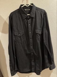 マインデニム　ブラック 長袖シャツ　デニムシャツ