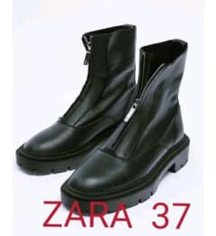 ザラ　ZARA ジッパー　リアルレザー　アンクルブーツのサムネイル