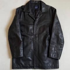 【コグマさん専用】GAP ブラックレザー　カーコート　牛革のサムネイル