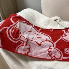 スヌーピー SNOOPY フェイスタオル 赤のサムネイル