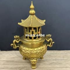 銅製 塔炉 双耳戯珠竜炉 薫香炉 香道具 工芸品 置物 - メルカリ