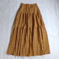 ロングスカート ティアード BRACTMENT ブラウン シャギー 光沢のサムネイル