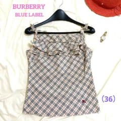 BURBERRY BLUE LABEL ノバチェック フリル刺繍ロゴキャミソール - メルカリ