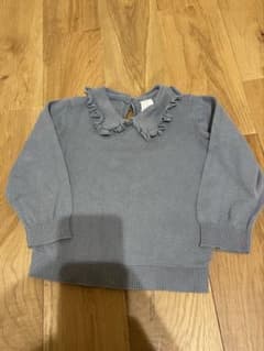 h&m kids 프릴 칼라 니트 블루 12-18m