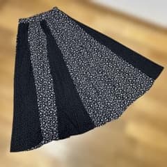 新品　花柄 ドット柄 切替 フレアロングスカート　ハニーズ　ウエストゴム仕様のサムネイル