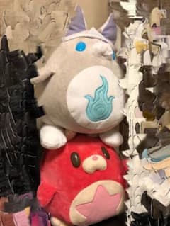 흰 고양이 프로젝트 별 봉제 인형 블루 빨강 총 2 종