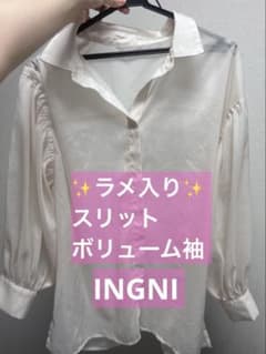 ✨美品✨ラメ✨スリット入りシアーボリュームスリーブシャツ