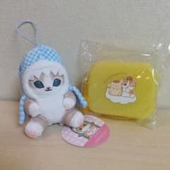 mofusand ギンガムチェック サメにゃんマスコット ミニシリコンポーチ